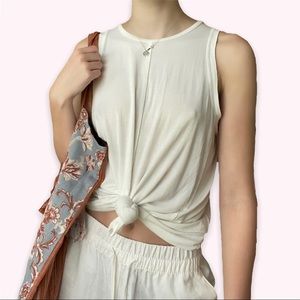 White Flowy Tank Top